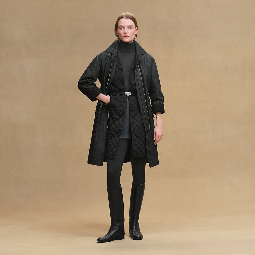 ▲未使用 HERMES 23AW Quilted car coat 44 Modular car coat | Hermès USA