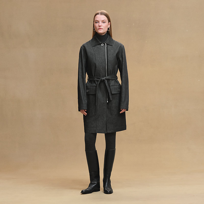Modular car coat - Grey | Hermès USA