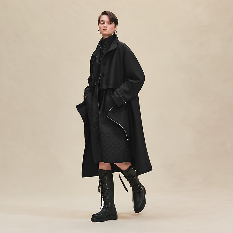 ▲未使用 HERMES 23AW Quilted car coat 44 modular-quilted-coat--