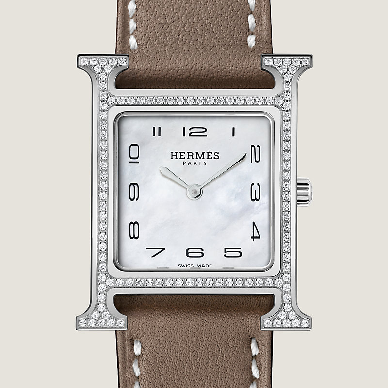 【HERMES】★Montre Heure H, 21 x 21 mm Montre Heure H, Petit modèle, 25 mm | Hermès France