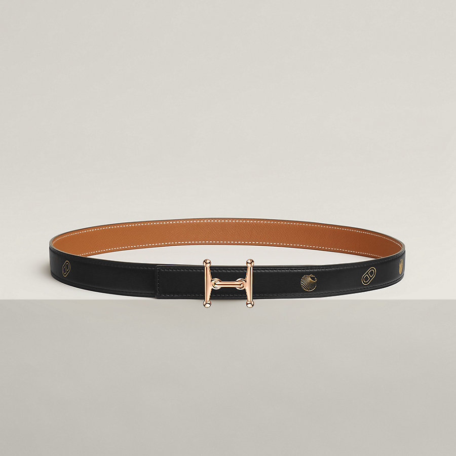 Mors H belt buckle & Hermès sur Mer reversible leather strap 24 mm 