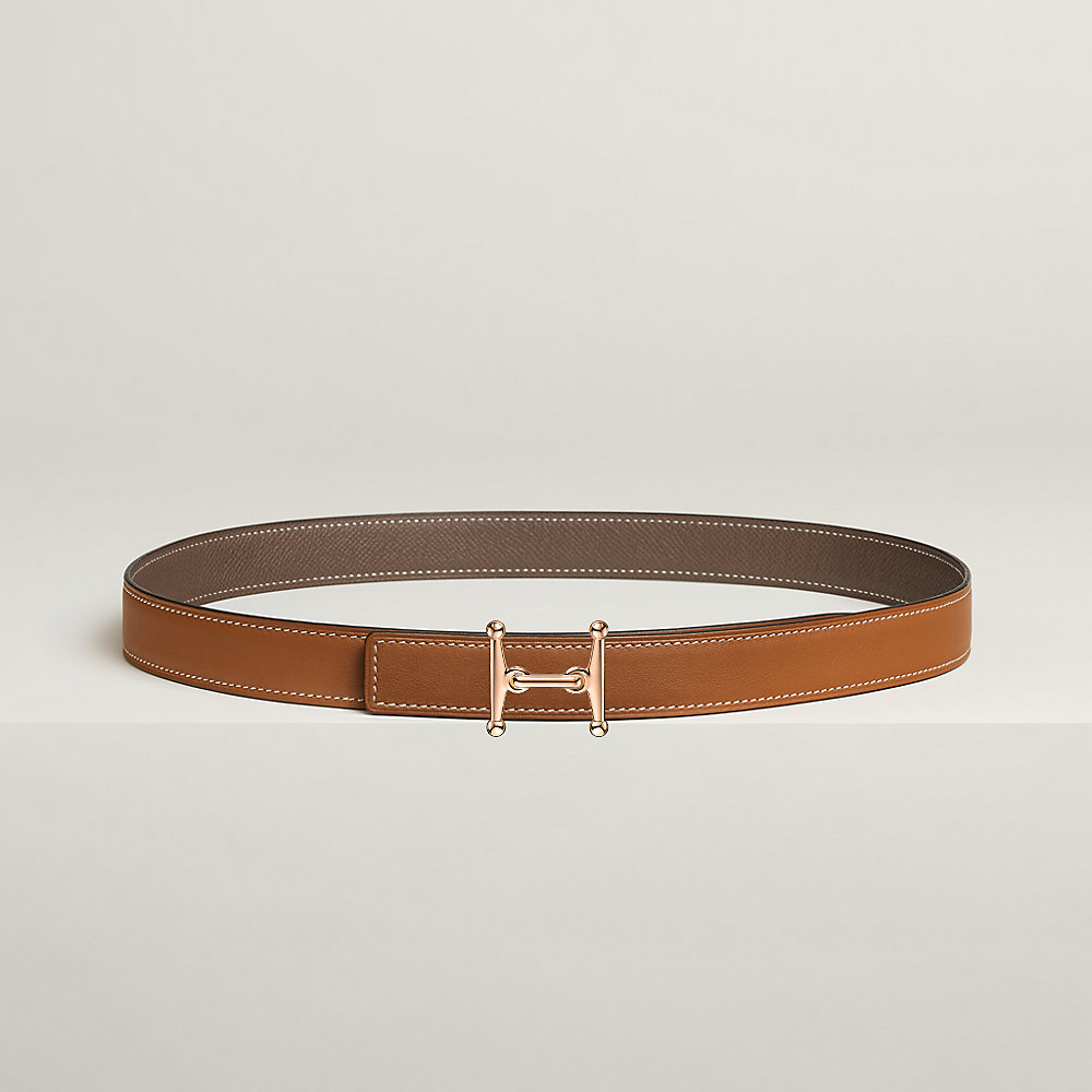 Mors H belt buckle & Reversible leather strap 24 mm | Hermès UK