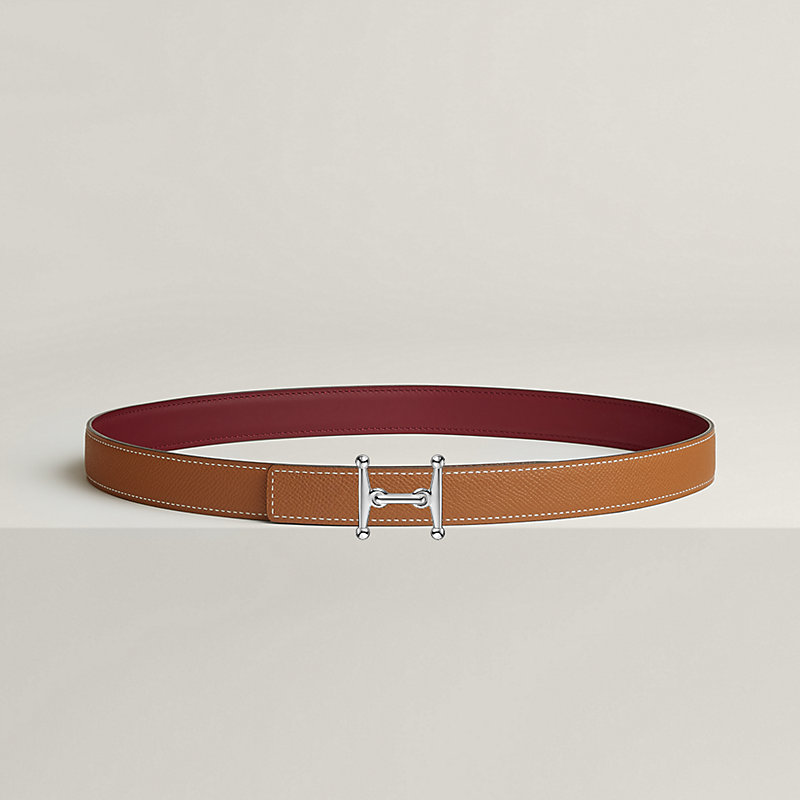 Mors H belt buckle & Reversible leather strap 24 mm | Hermès USA