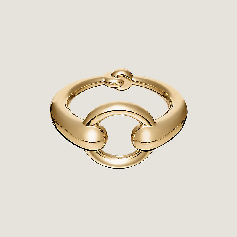 Hermes Mors Scarf Ring, Gold