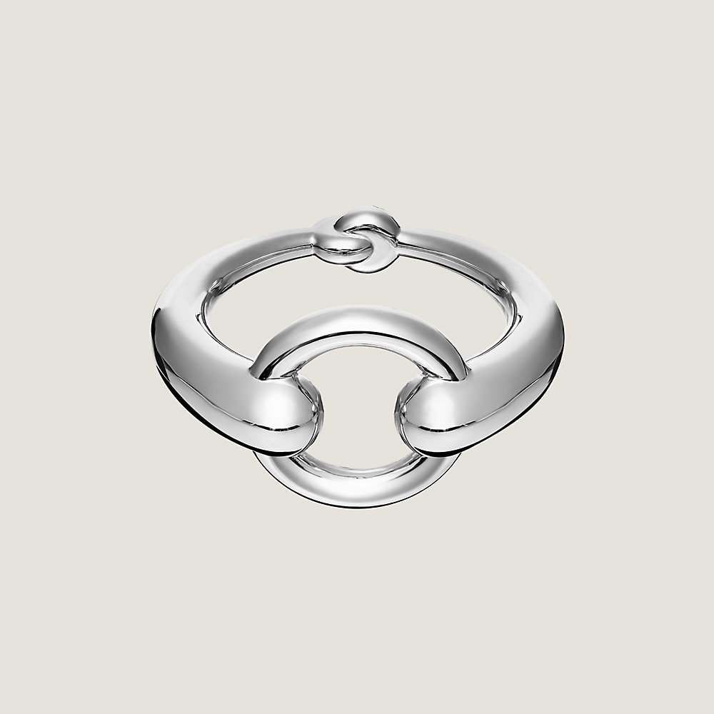 Hermes Mors Scarf Ring, Silver