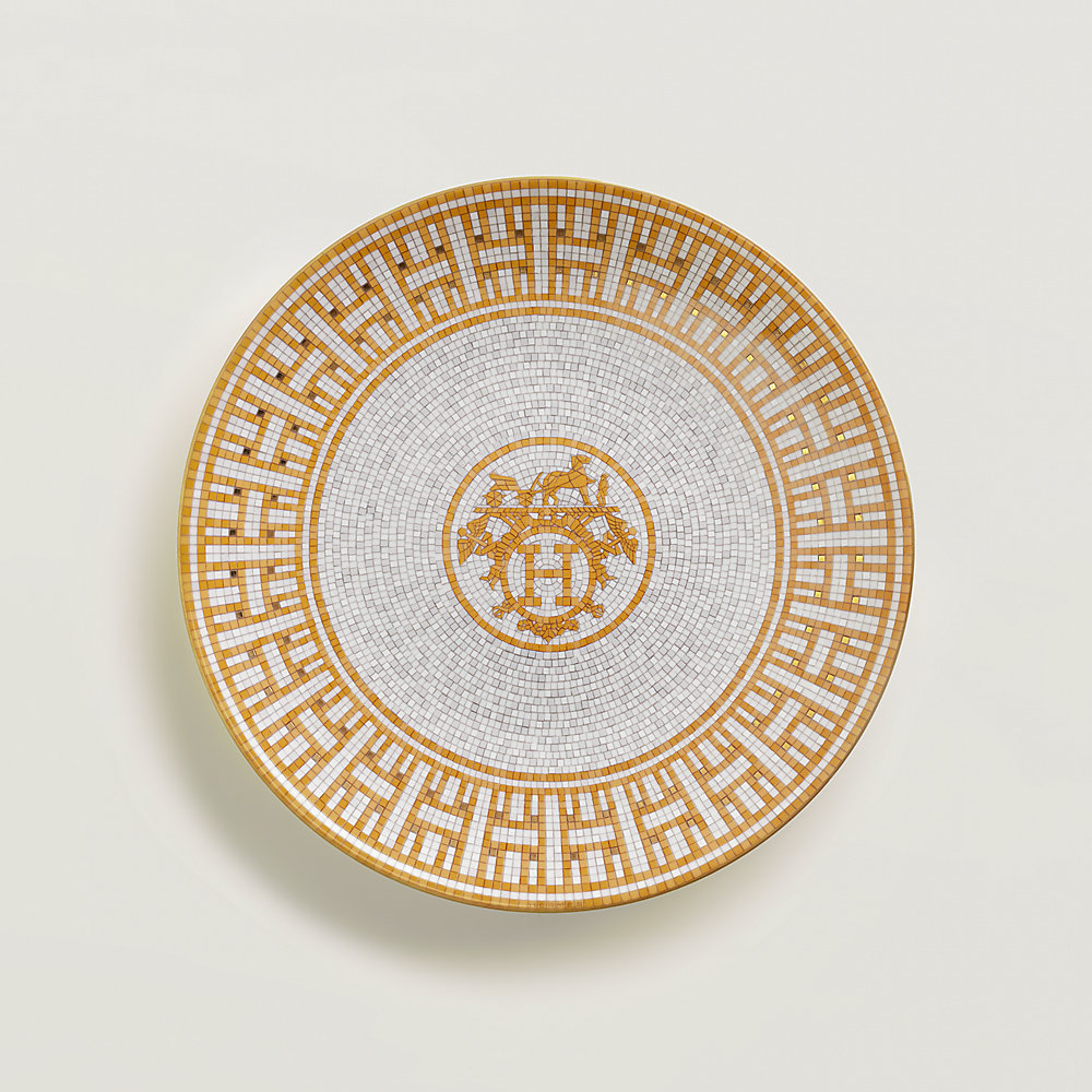 Mosaique au 20 gold dessert plate   Hermès UK