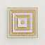 Mosaique au 24 gold set of 5 square plates, View: Worn, worn, view 1 of 2