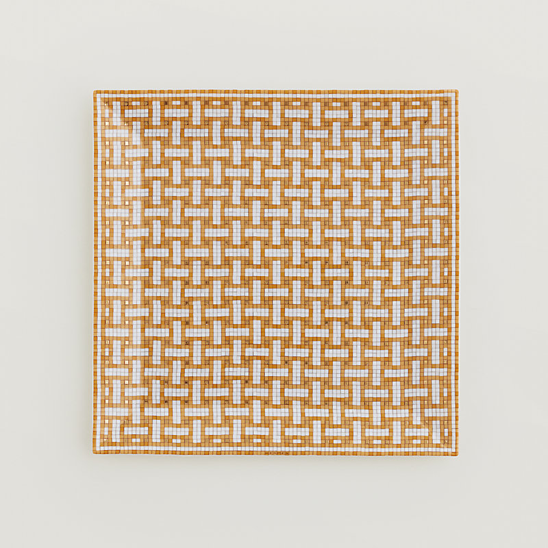 mosaique au 24 gold square plate