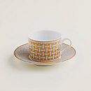 Hermes Classic Mosaique Au 24 Gold set of 2 Teacup & Saucer - MAISON de LUXE