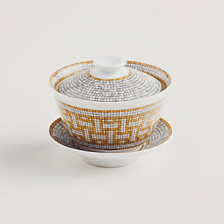 Mosaique au 24 gold tea cup and saucer