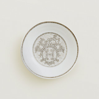 HERMES 食器　皿　モザイク　24 プラチナ Mosaique au 24 platinum soy dish | Hermès USA