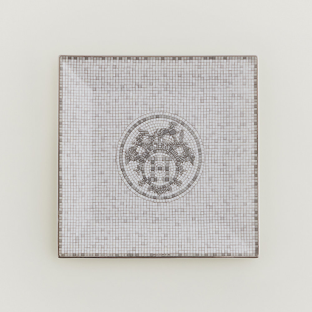 Mosaique au 24 platinum square plate n°3 | Hermès USA