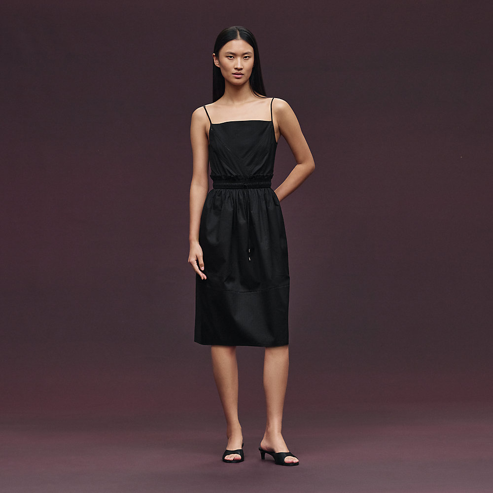 HERMES Straight Dress 刺繍ポケット付 ブラック Msize Mosaique