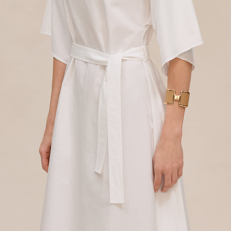 Hermes☆\"Mosaique\" prairie dress Etoupe _パリ発 Mosaique
