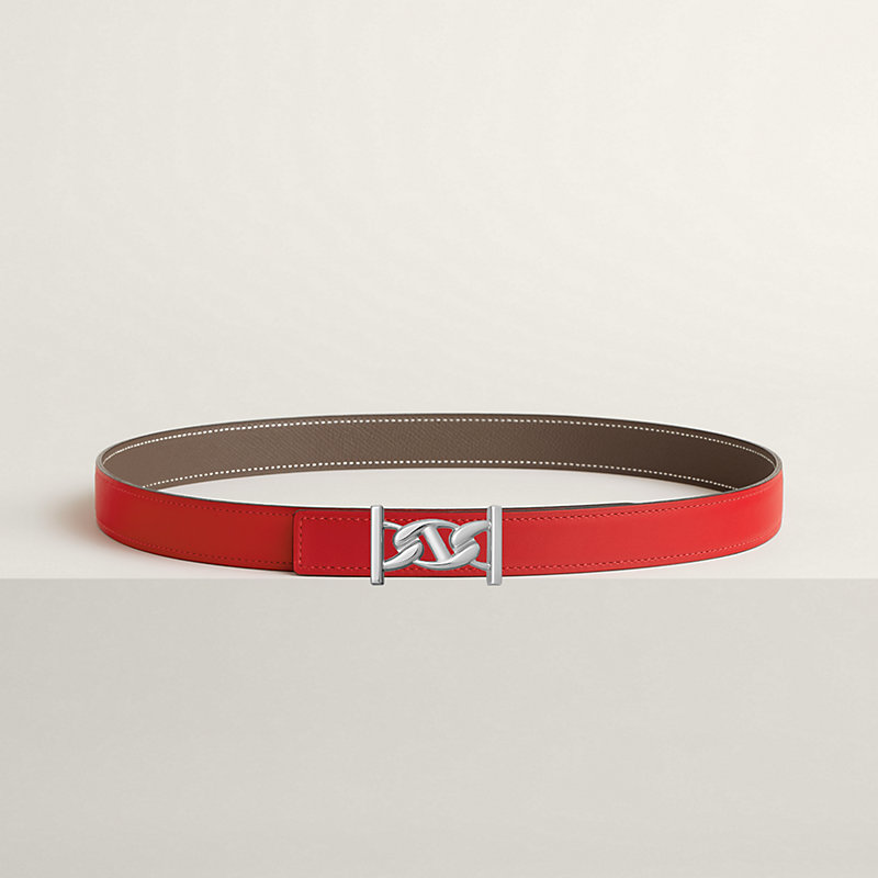 My H belt buckle & Reversible leather strap 24 mm