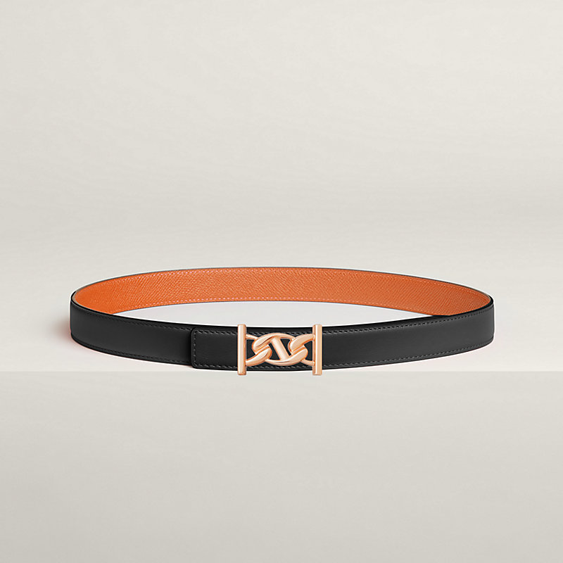 My H belt buckle & Reversible leather strap 24 mm