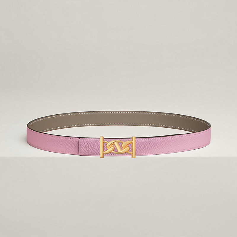 My H belt buckle & Reversible leather strap 24 mm