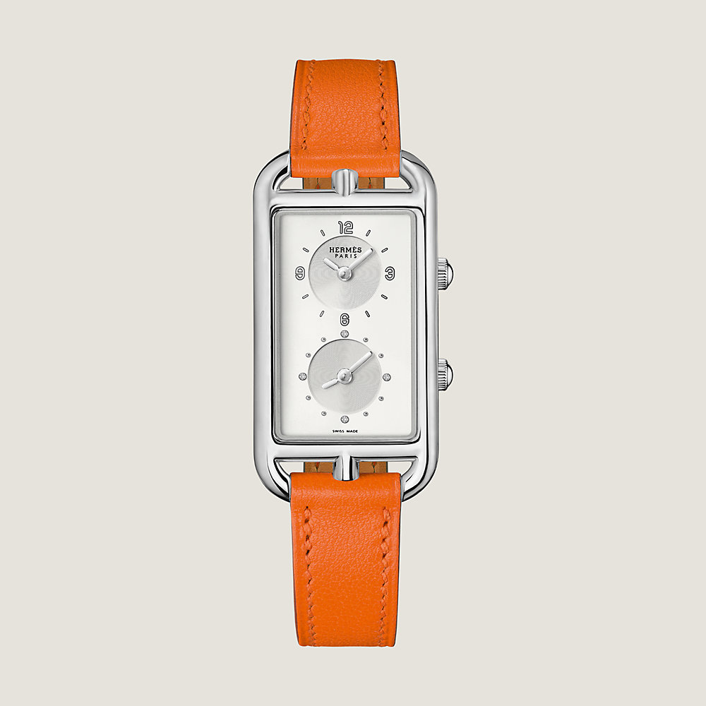 Nantucket Dual Time watch, Large model, 39 mm | Hermès USA