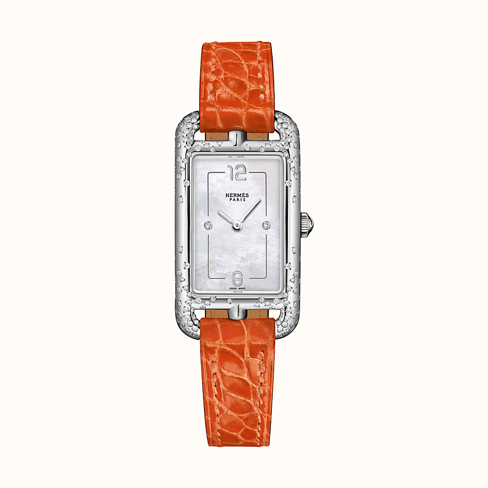 hermes watch diamond orange