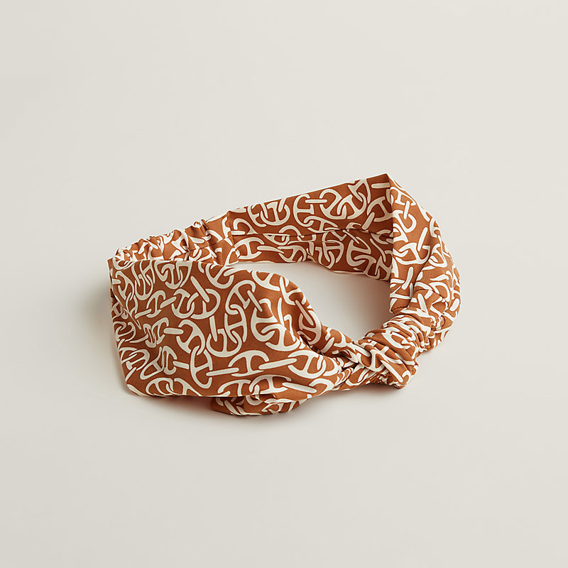 Hermes Hermès Gabi Hairband, Polyester, Women\'s, Navy and Brown Thalassa main image 4