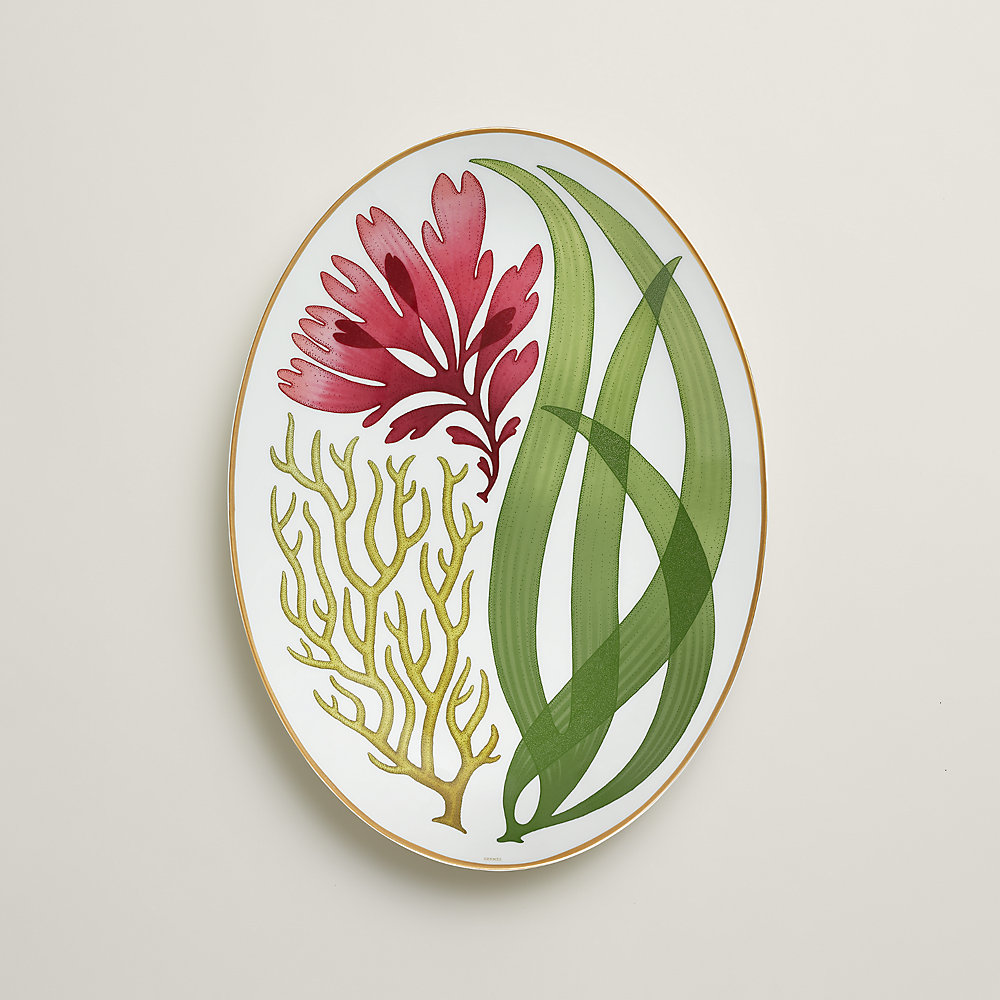 エルメス　メゾンアンシャンテ 丸皿 ★未使用品★希少★27㎝ Natures Marines oval platter, small model | Hermès USA