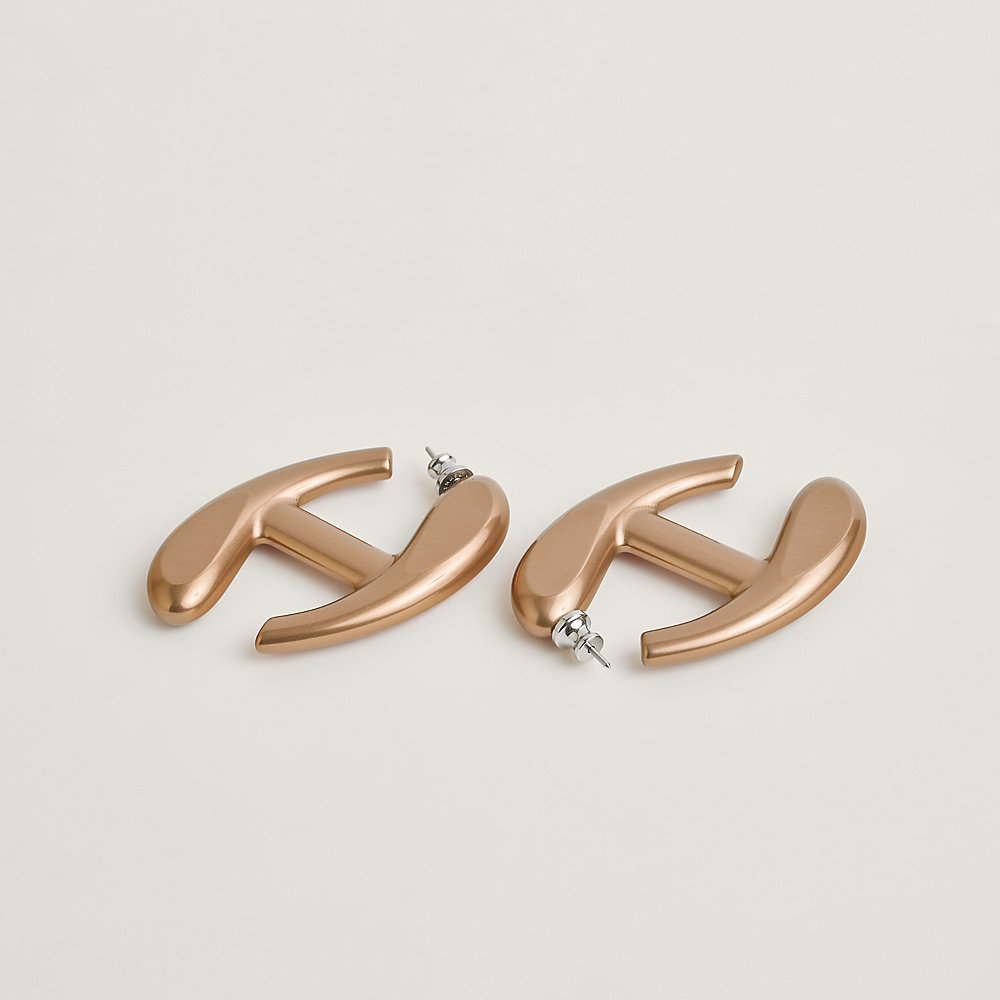 Nautique earrings, large model - Beige | Hermès Portugal