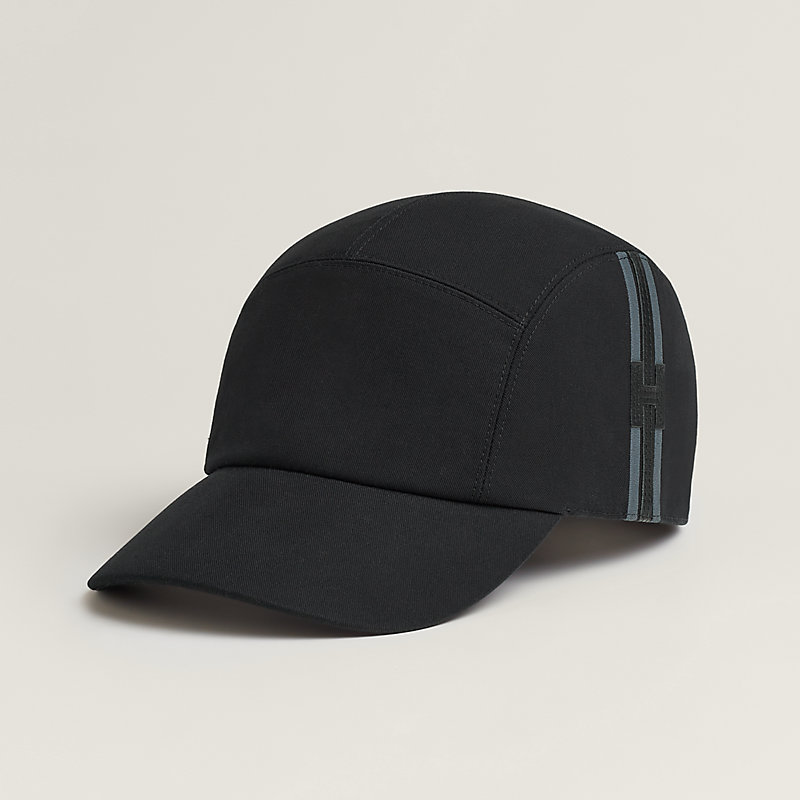 Nevada H Stripe cap - Black | Hermès Singapore