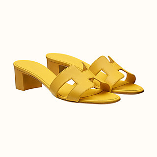 yellow hermes sandals