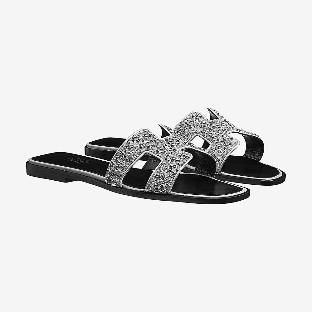 hermes oran sandals crystal