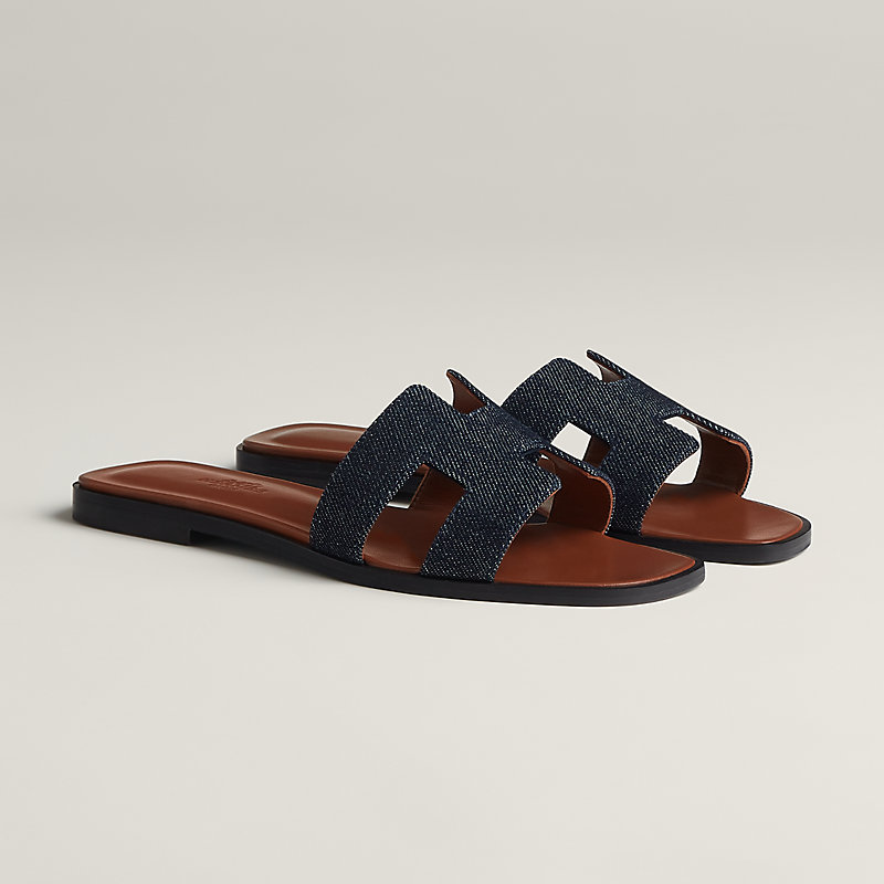 Hermès Hermes Orange Crocodile Leather Oran Flat Sandals Slip on Shoes 37,5  Exotic leather ref.265365 - Joli Closet
