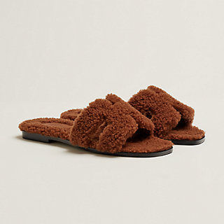 hermes fuzzy oran sandals