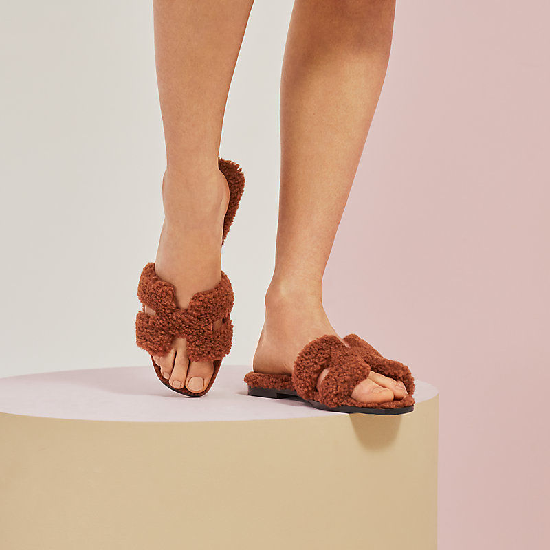 shearling oran sandals