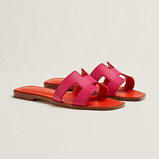 hermes oran sandals silver