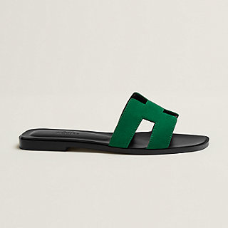 green hermes sandals