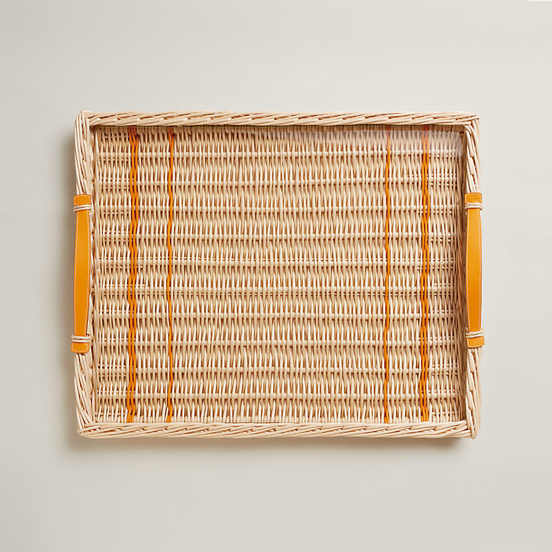 hermes wicker tray