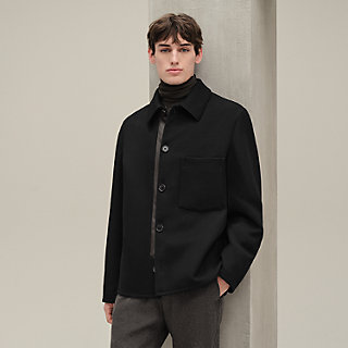ジャケット・アウター HERMES 2021SS WITH LEATHER H POCKETS overshirt-with-leather-detail-