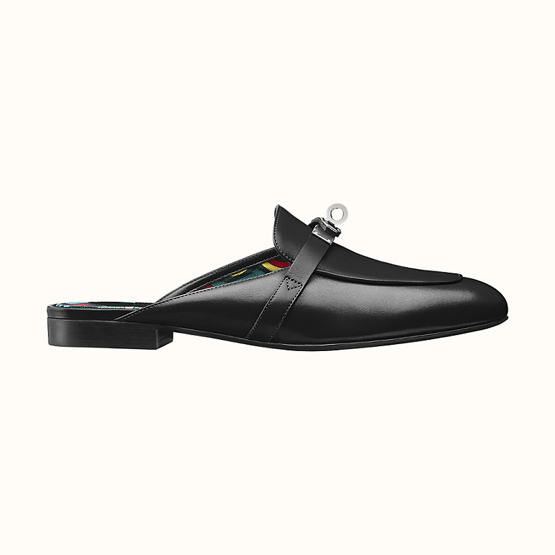 hermes black mules