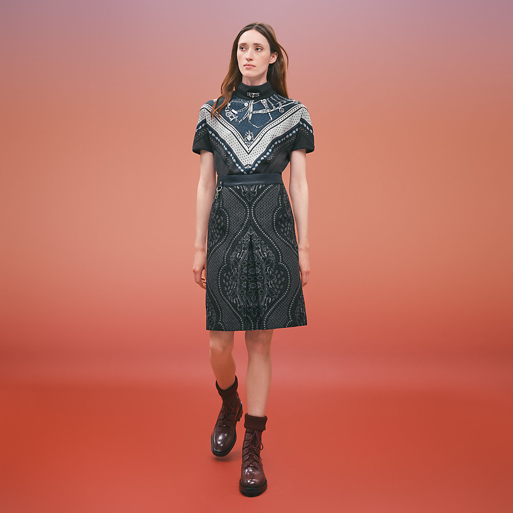 theredthread S oval pleats dress ブラック THEREDTHREAD / ザレッドスレッド】S oval pleats dress