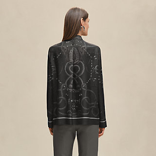 人気【HERMES】「Palefroi Remix」プリントのカフタン palefroi-remix-classic-shirt--