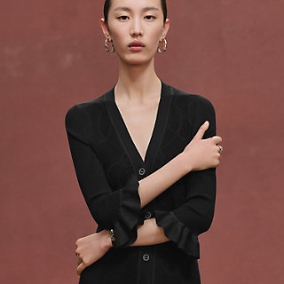 HERMES 黒 長袖チュニック Long-sleeve cardigan - Black | Hermès UAE