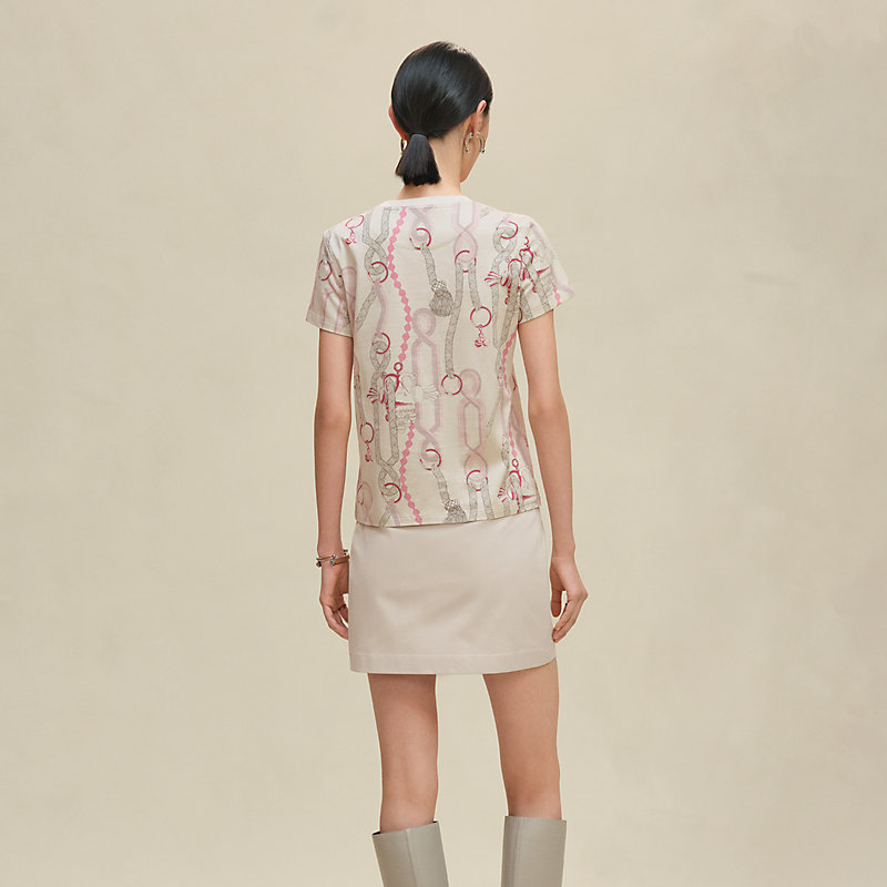 シンプル映え【HERMES】ストレート Tシャツ Palefroi cartouche Palefroi Remix