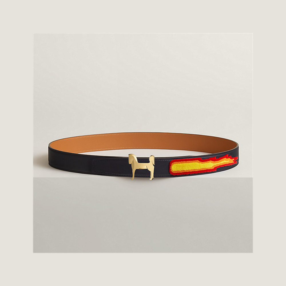 Panache belt buckle & Leather strap 32 mm | Hermès UK