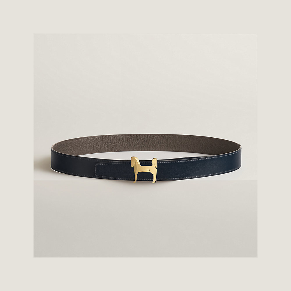 Panache belt buckle & Reversible leather strap 32 mm | Hermès UK