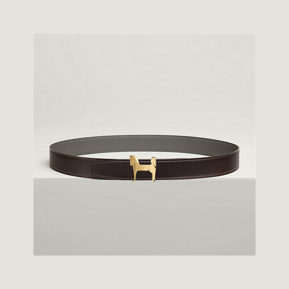 Panache belt buckle & Reversible leather strap 32 mm | Hermès UK