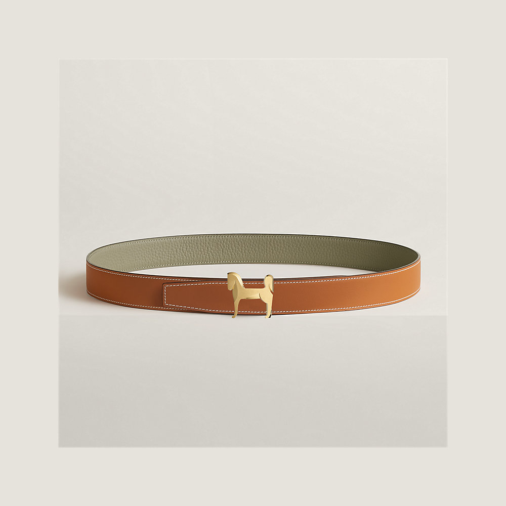 Panache belt buckle & Reversible leather strap 32 mm | Hermès Canada