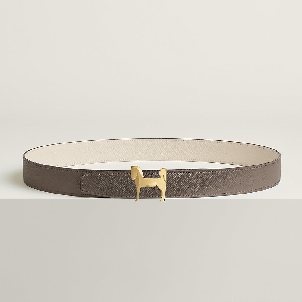 Panache belt buckle & Reversible leather strap 32 mm | Hermès UK