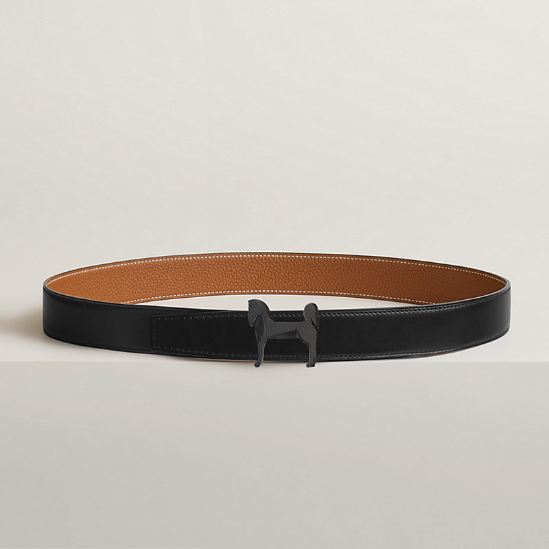 Panache Zebre belt buckle & Reversible leather strap 32 mm