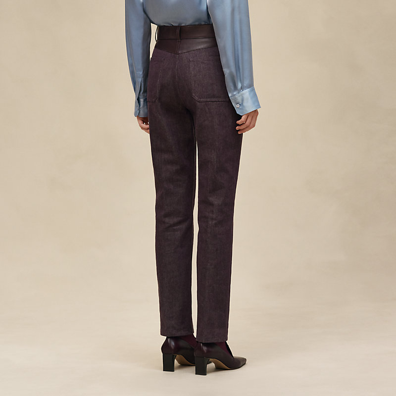Pantalones pitillo con mezcla de pieles