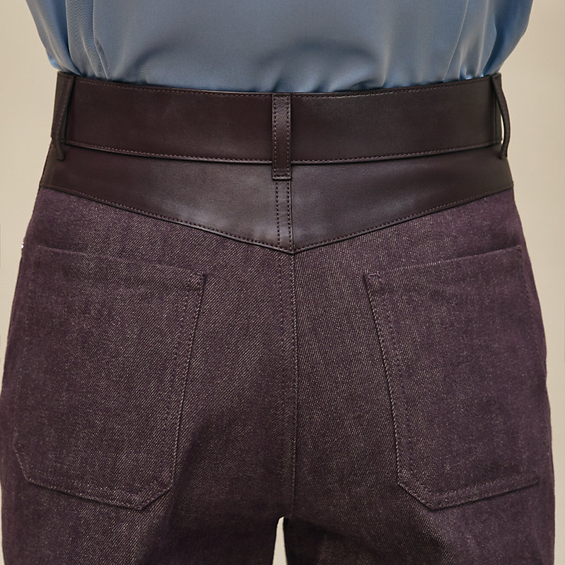 Pantalones pitillo con mezcla de pieles