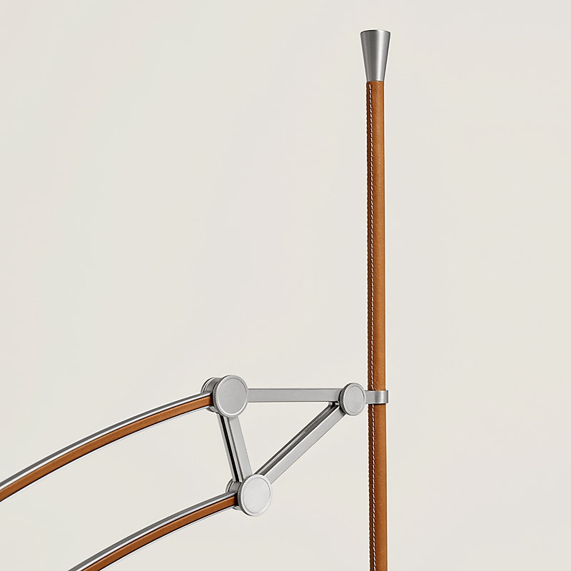 Pantographe reading floor lamp with lampshade